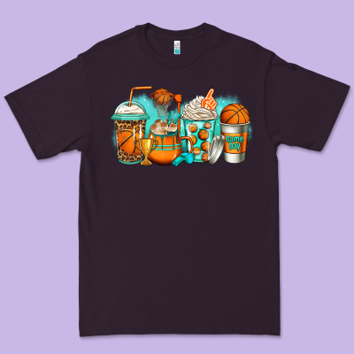 Basketball Coffee Cups Premium Tee Designed By Jasminsmagicworld