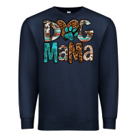 Navy dog mama Premium Sweatshirt - OliviaCreatesArt