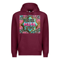 Burgundy Boss mom wife Premium Hoodie - CowGirlArtShop