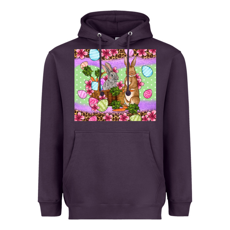 Easter Eggs Bunnys Basket Heavyweight Hoodie by OliviaCreatesArt | Teevron