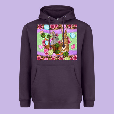 Easter Eggs Bunnys Basket Heavyweight Hoodie Designed By Oliviacreatesart