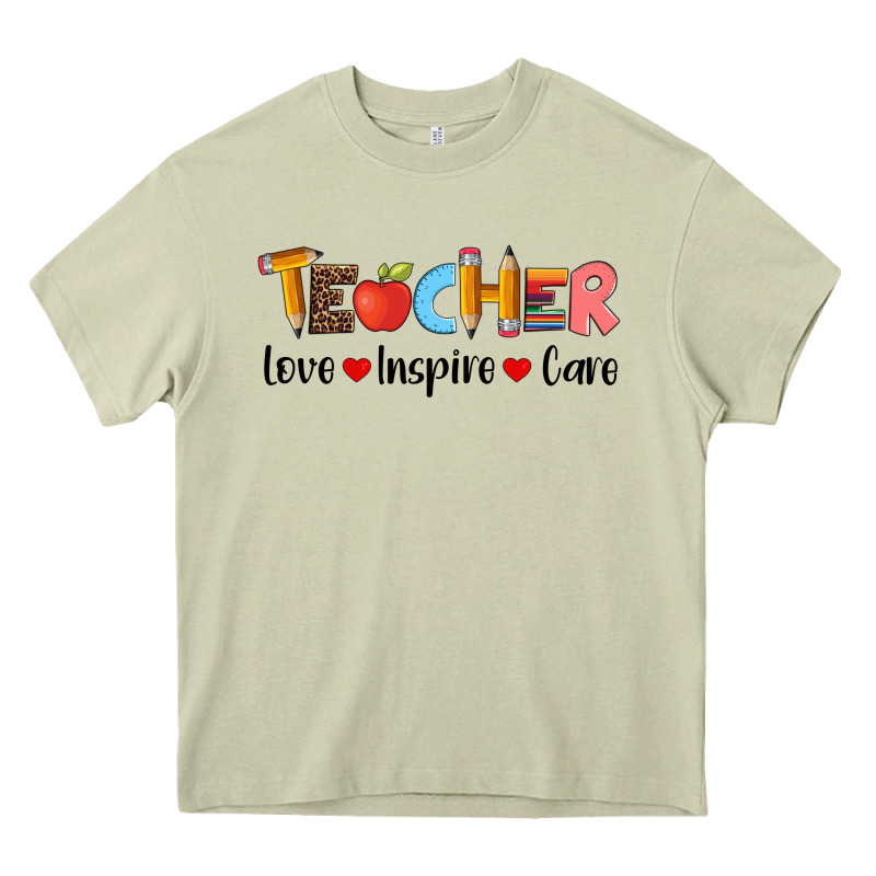 Teacher Love Inspıre Care Wıth  And Pen Heavy Core Tee by Artiststas | Teevron