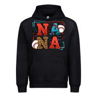 Black Baseball nana leopard frame Urban Hoodie - LillyAllenDesigns