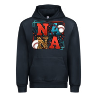 Navy Baseball nana leopard frame Urban Hoodie - LillyAllenDesigns