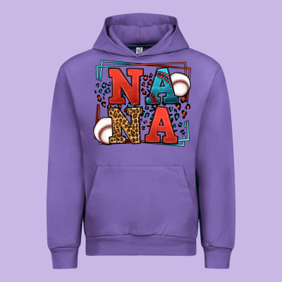Baseball Nana Leopard Frame Urban Hoodie Designed By Lillyallendesigns
