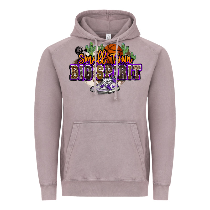 Small Town Big Spirit Basketball Vintage Hoodie by NancyCooperArtShop | Teevron