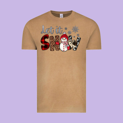 Let It Snow Snowman Vintage Tee Designed By Jahusdesignshop