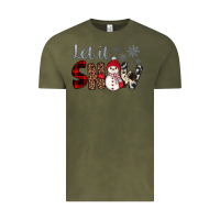 Vintage Olive let it snow snowman Vintage Tee - JahusDesignShop