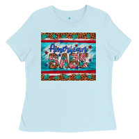 Baby Blue American babe leopard gemstone Ladies Tee - Artiststas