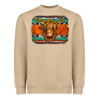 Highland Cow Western Background Heavyweight Sweatshirt | Teevron