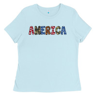Baby Blue america 4th of july Ladies Tee - Artiststas