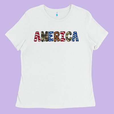 America 4th Of July Ladies Tee Designed By Artiststas