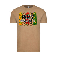 Vintage Coffee merry christmas brushstrokes Vintage Tee - MaliasSmallBusiness