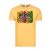 Vintage Mustard merry christmas brushstrokes Vintage Tee - MaliasSmallBusiness