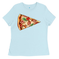 Baby Blue pizza slice Ladies Tee - AdoDesignShop