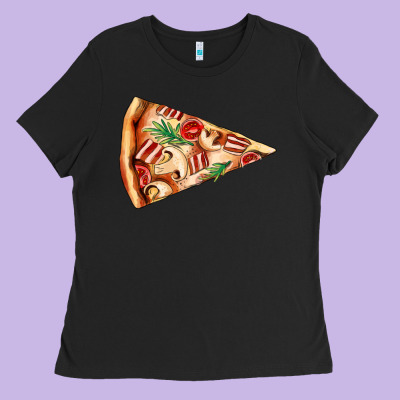 Pizza Slice Ladies Tee Designed By Adodesignshop