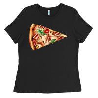 Black pizza slice Ladies Tee - AdoDesignShop