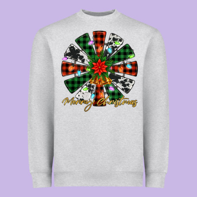 Merry Christmas Windmill Heavyweight Sweatshirt Designed By Jasminsmagicworld