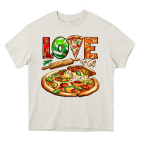 Cream love pizza Heavy Core Tee - AdoDesignShop