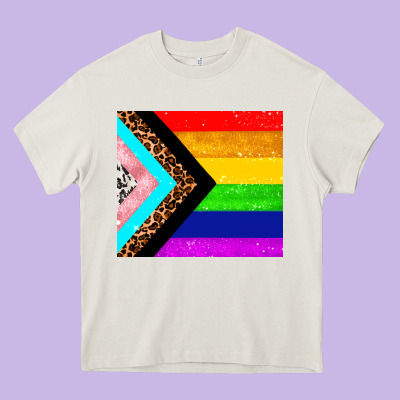 Pride Flag Heavy Core Tee Designed By Adodesignshop