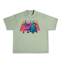 Oil Green christmas trees and lights Urban Heavy Tee - MaliasSmallBusiness