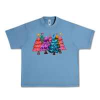 Pebble Blue christmas trees and lights Urban Heavy Tee - MaliasSmallBusiness