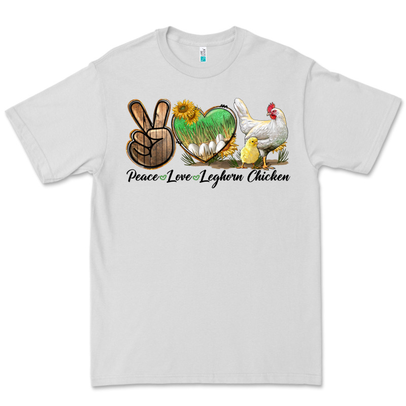 Peace Love Leghorn Chicken Premium Tee by LillyAllenDesigns | Teevron
