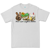 Dove Grey Peace Love Leghorn Chicken Premium Tee - LillyAllenDesigns