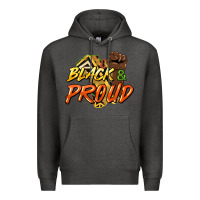 Charcoal Heather Black and proud Premium Hoodie - HowdyJamesFarm