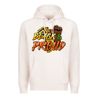 Pale Pink Black and proud Premium Hoodie - HowdyJamesFarm