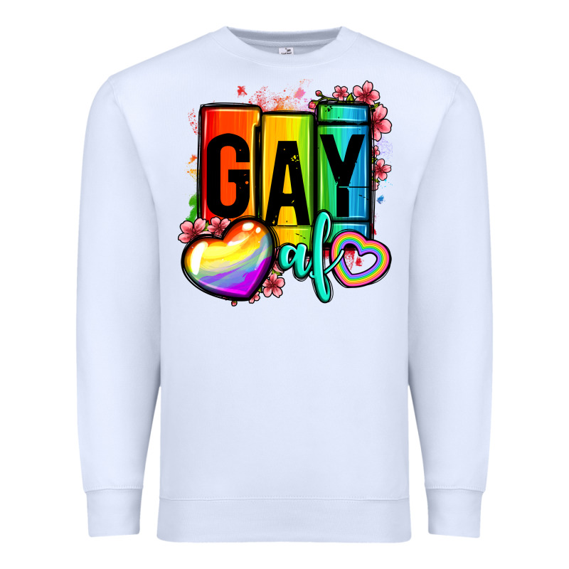 Gay Af Premium Sweatshirt by OliviaCreatesArt | Teevron