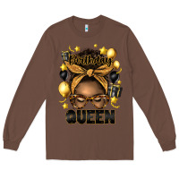 Chestnut birthday queen afro messy bun Long Sleeve Tee - Artiststas