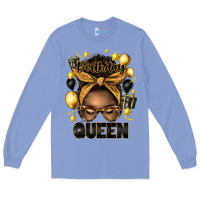 Colony Blue birthday queen afro messy bun Long Sleeve Tee - Artiststas