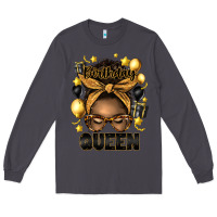 Smoke birthday queen afro messy bun Long Sleeve Tee - Artiststas