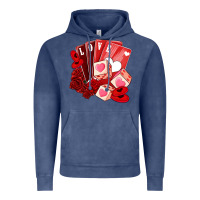 Vintage Denim valentines day feeling lucky Vintage Hoodie - NancyCooperArtShop