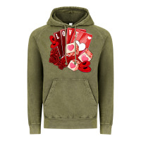 Vintage Olive valentines day feeling lucky Vintage Hoodie - NancyCooperArtShop