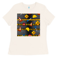 Construction Signs Seamless Pattern Ladies Tee | Teevron