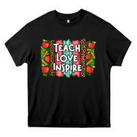 Teach Love Inspire Brushstroke With  And Pen Leopard Heavy Core Tee | Teevron
