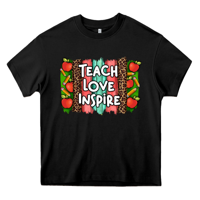 Teach Love Inspire Brushstroke With  And Pen Leopard Heavy Core Tee by Artiststas | Teevron
