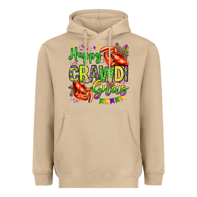 Happy Crawdi Gras Olivia Heavyweight Hoodie by OliviaCreatesArt | Teevron