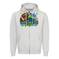 Dove Grey Touchdown season American football green and blue Zipper Hoodie - HowdyJamesFarm