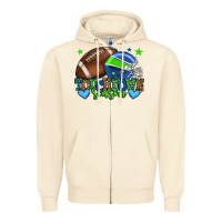 Sandshell Touchdown season American football green and blue Zipper Hoodie - HowdyJamesFarm