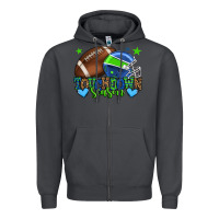 Smoke Touchdown season American football green and blue Zipper Hoodie - HowdyJamesFarm