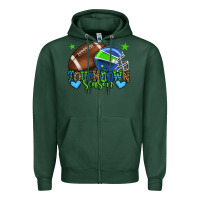 Sports Green Touchdown season American football green and blue Zipper Hoodie - HowdyJamesFarm