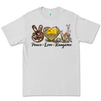 Dove Grey Peace Love Kangaroo Premium Tee - LillyAllenDesigns