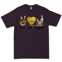 Plum Peace Love Kangaroo Premium Tee - LillyAllenDesigns