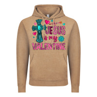 Vintage Coffee jesus is my valentine Vintage Hoodie - NancyCooperArtShop
