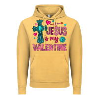 Vintage Mustard jesus is my valentine Vintage Hoodie - NancyCooperArtShop