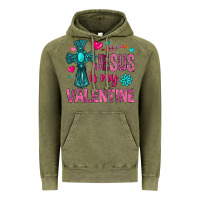 Vintage Olive jesus is my valentine Vintage Hoodie - NancyCooperArtShop