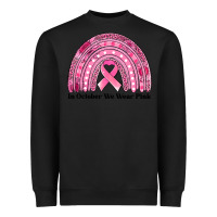 Black in october we wear pink breast cancer awareness rainbow Heavyweight Sweatshirt - Jasminsmagicworld